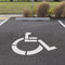 Handicap Parking Lot Stencil on pavement